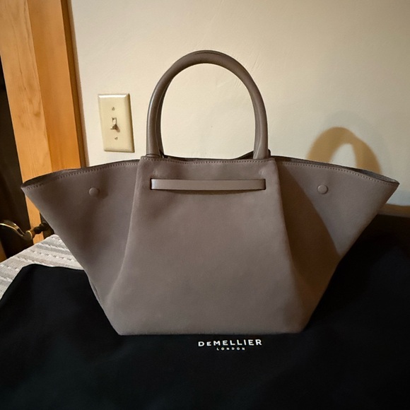 🔥NWT‼️ Authentic DeMellier New York Midi Gray Suede Leather Bag✨✨✨ - Picture 8 of 11